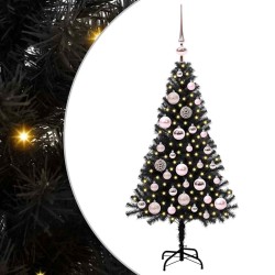 Sapin de Noël avec 150 LED avec support Noir 120 cm PVC 542020542020