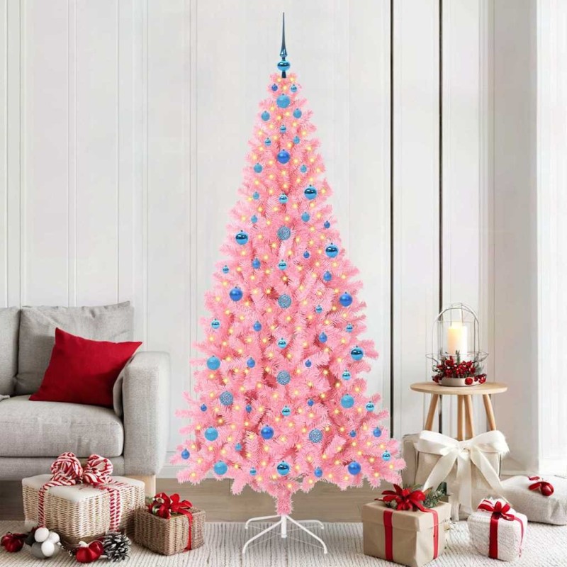 Sapin de Noël avec 300 LED avec support Rose 210 cm PVC 542021542021