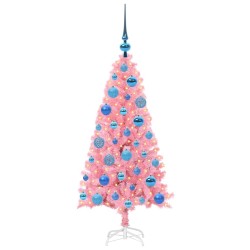 Sapin de Noël avec 150 LED avec support Rose 120 cm PVC 542022542022