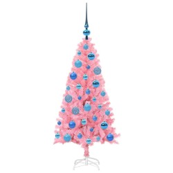 Sapin de Noël avec 150 LED avec support Rose 120 cm PVC 542022542022