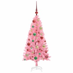 Sapin de Noël avec 150 LED avec support Rose 120 cm PVC 542023542023