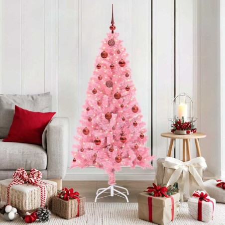 Sapin de Noël avec 150 LED avec support Rose 150 cm PVC 542024542024