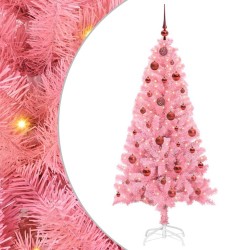 Sapin de Noël avec 150 LED avec support Rose 150 cm PVC 542024542024