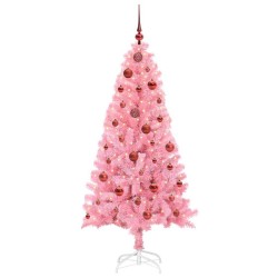 Sapin de Noël avec 150 LED avec support Rose 150 cm PVC 542024542024