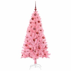 Sapin de Noël avec 150 LED avec support Rose 150 cm PVC 542024542024