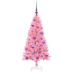 Sapin de Noël avec 150 LED avec support Rose 120 cm PVC 542025542025