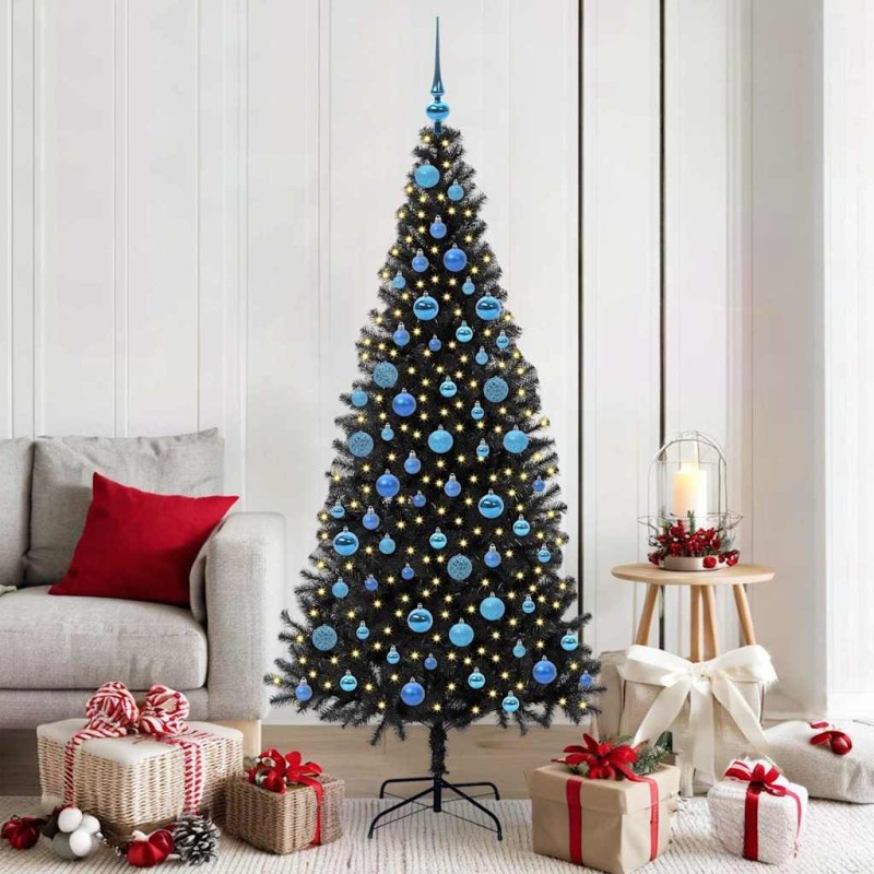 Sapin de Noël avec 300 LED avec support Noir 180 cm PVC 542026542026