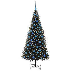 Sapin de Noël avec 300 LED avec support Noir 180 cm PVC 542026542026