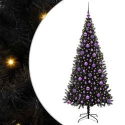 Sapin de Noël avec 300 LED avec support Noir 180 cm PVC 542027542027