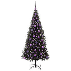Sapin de Noël avec 300 LED avec support Noir 180 cm PVC 542027542027