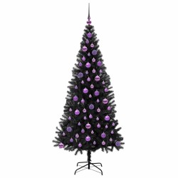Sapin de Noël avec 300 LED avec support Noir 180 cm PVC 542027542027