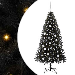 Sapin de Noël avec 300 LED avec support Noir 180 cm PVC 542028542028