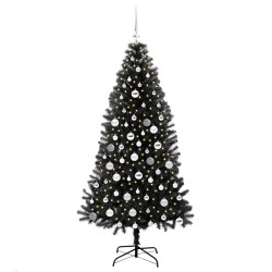 Sapin de Noël avec 300 LED avec support Noir 180 cm PVC 542028542028