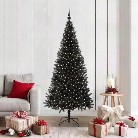 Sapin de Noël avec 300 LED avec support Noir 180 cm PVC 542029542029
