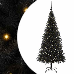 Sapin de Noël avec 300 LED avec support Noir 180 cm PVC 542029542029