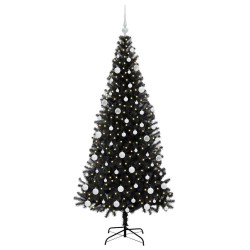 Sapin de Noël avec 300 LED avec support Noir 180 cm PVC 542030542030