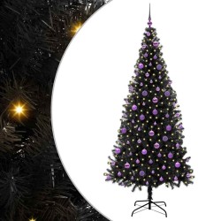 Sapin de Noël avec 300 LED avec support Noir 210 cm PVC 542031542031
