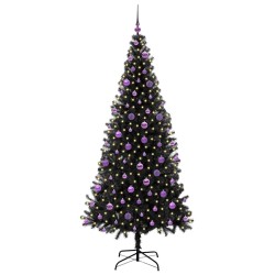 Sapin de Noël avec 300 LED avec support Noir 210 cm PVC 542031542031