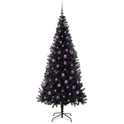 Sapin de Noël avec 300 LED avec support Noir 210 cm PVC 542031542031