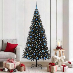 Sapin de Noël avec 300 LED avec support Noir 210 cm PVC 542032542032