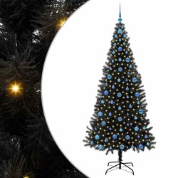 Sapin de Noël avec 300 LED avec support Noir 210 cm PVC 542032542032