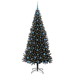 Sapin de Noël avec 300 LED avec support Noir 210 cm PVC 542032542032