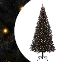 Sapin de Noël avec 300 LED avec support Noir 240 cm PVC 542033542033