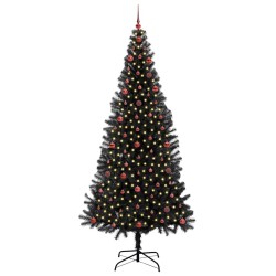Sapin de Noël avec 300 LED avec support Noir 240 cm PVC 542033542033