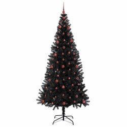 Sapin de Noël avec 300 LED avec support Noir 240 cm PVC 542033542033