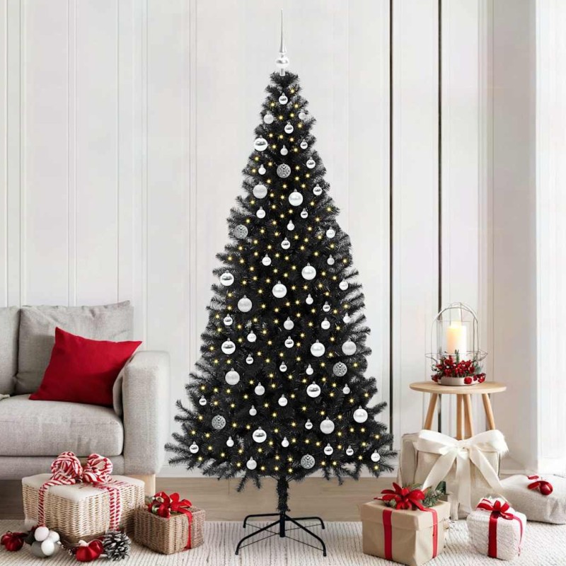 Sapin de Noël avec 300 LED avec support Noir 210 cm PVC 542034542034