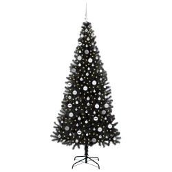 Sapin de Noël avec 300 LED avec support Noir 210 cm PVC 542034542034