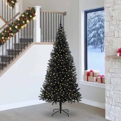 Sapin de Noël avec 300 LED avec support Noir 240 cm PVC 542035542035