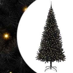 Sapin de Noël avec 300 LED avec support Noir 240 cm PVC 542035542035