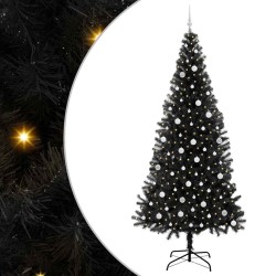Sapin de Noël avec 300 LED avec support Noir 240 cm PVC 542036542036
