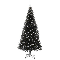 Sapin de Noël avec 300 LED avec support Noir 240 cm PVC 542036542036