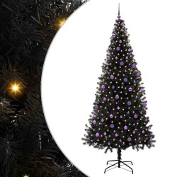 Sapin de Noël avec 300 LED avec support Noir 240 cm PVC 542037542037
