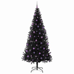 Sapin de Noël avec 300 LED avec support Noir 240 cm PVC 542037542037