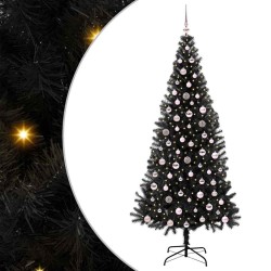 Sapin de Noël avec 300 LED avec support Noir 240 cm PVC 542038542038