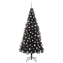 Sapin de Noël avec 300 LED avec support Noir 240 cm PVC 542038542038