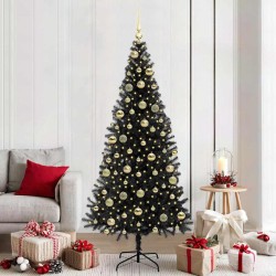 Sapin de Noël avec 300 LED avec support Noir 210 cm PVC 542039542039
