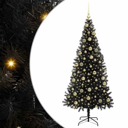 Sapin de Noël avec 300 LED avec support Noir 210 cm PVC 542039542039