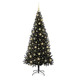 Sapin de Noël avec 300 LED avec support Noir 210 cm PVC 542039542039