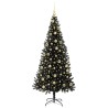 Sapin de Noël avec 300 LED avec support Noir 210 cm PVC 542039542039