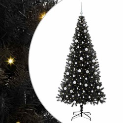 Sapin de Noël avec 300 LED avec support Noir 210 cm PVC 542040542040