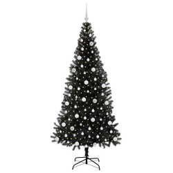 Sapin de Noël avec 300 LED avec support Noir 210 cm PVC 542040542040