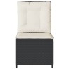 Canapé de jardin avec coussin Noir et blanc crème polyrotin 542043542043
