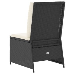 Canapé de jardin avec coussin Noir et blanc crème polyrotin 542043542043