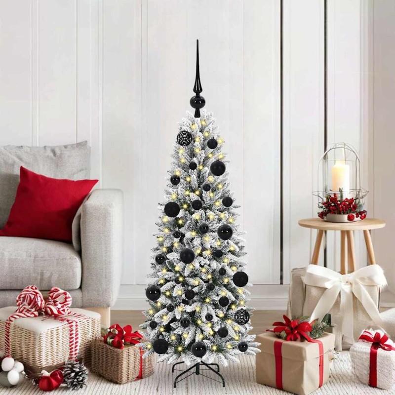 Sapin de Noël artificiel avec 150 LED avec support Blanc 120 cm 542058542058