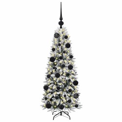 Sapin de Noël artificiel avec 150 LED avec support Blanc 120 cm 542058542058
