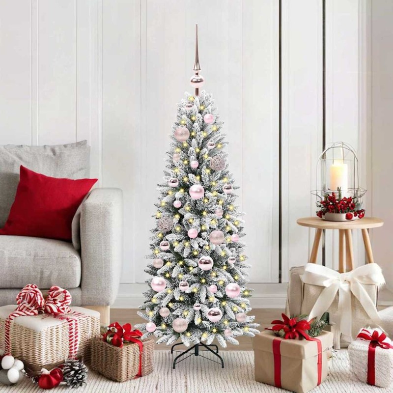 Sapin de Noël artificiel avec 150 LED avec support Blanc 120 cm 542071542071